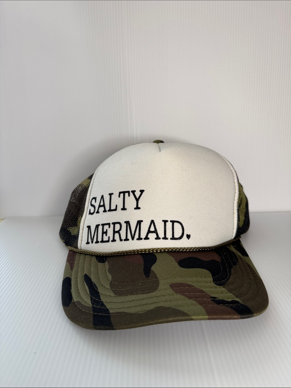 OTTO White Front Camo Trucker Hat "Salty Mermaid"